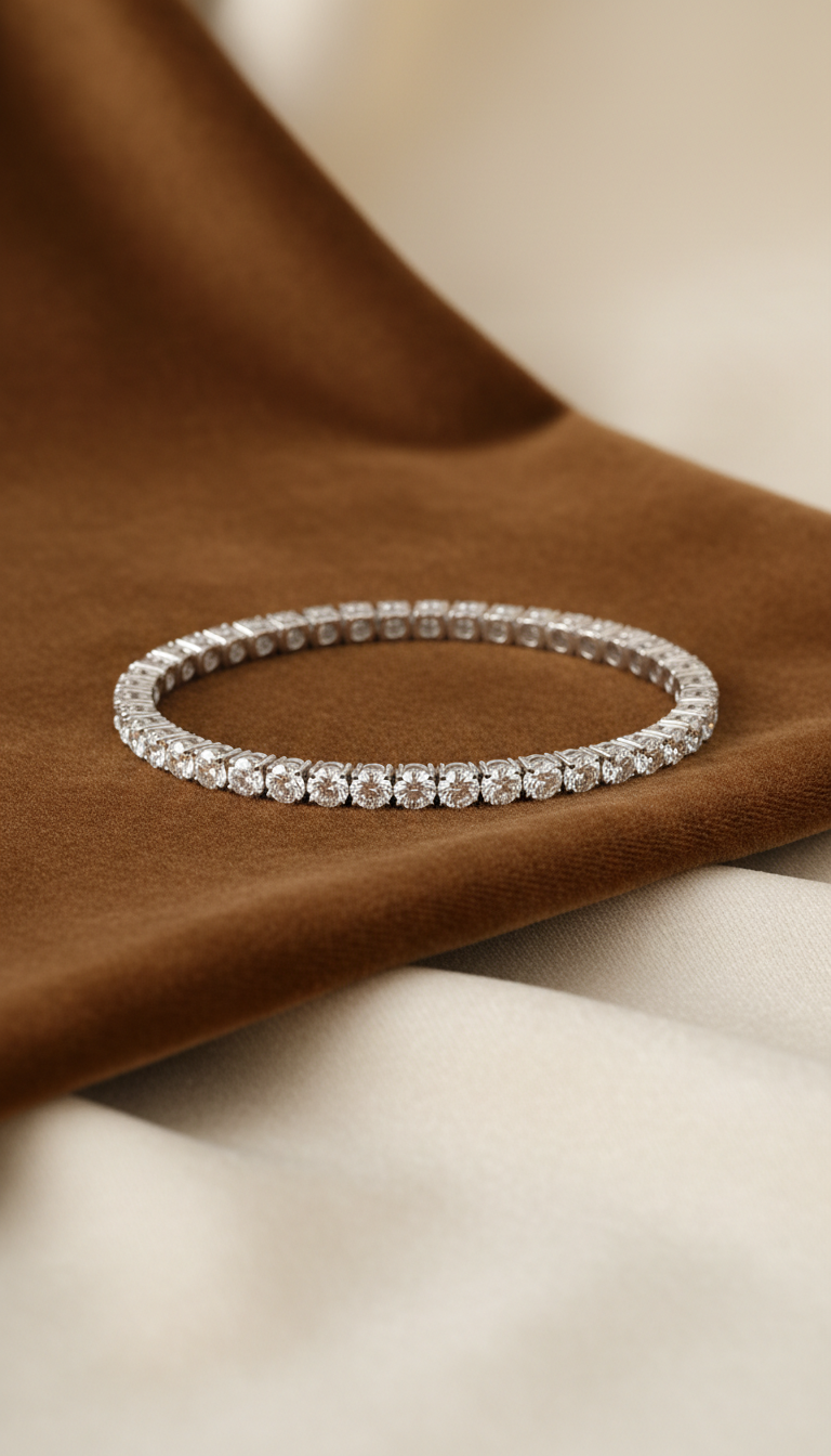 Platinum Pavé Tennis Bracelet