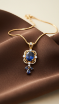 Sapphire and Gold Pendant Necklace
