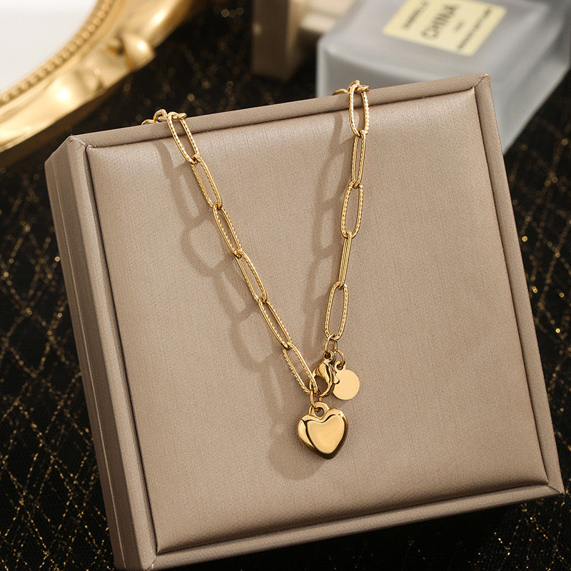Heart Necklace & Bracelet Set