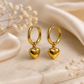 Heart Charm Hoop Earrings