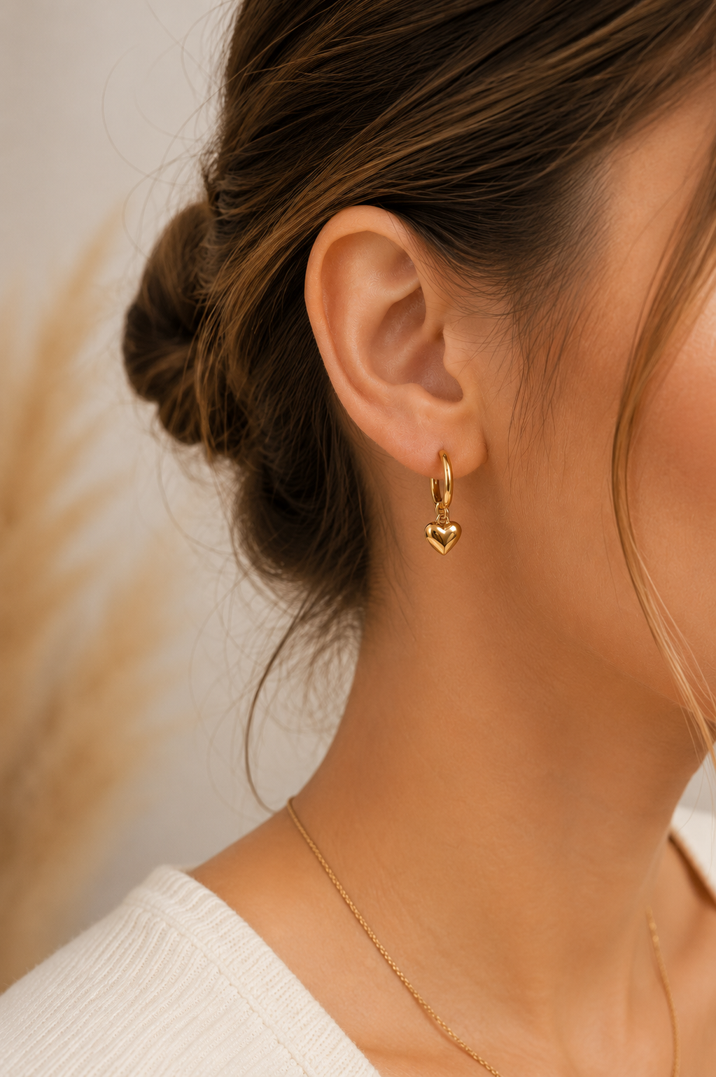 Heart Charm Hoop Earrings