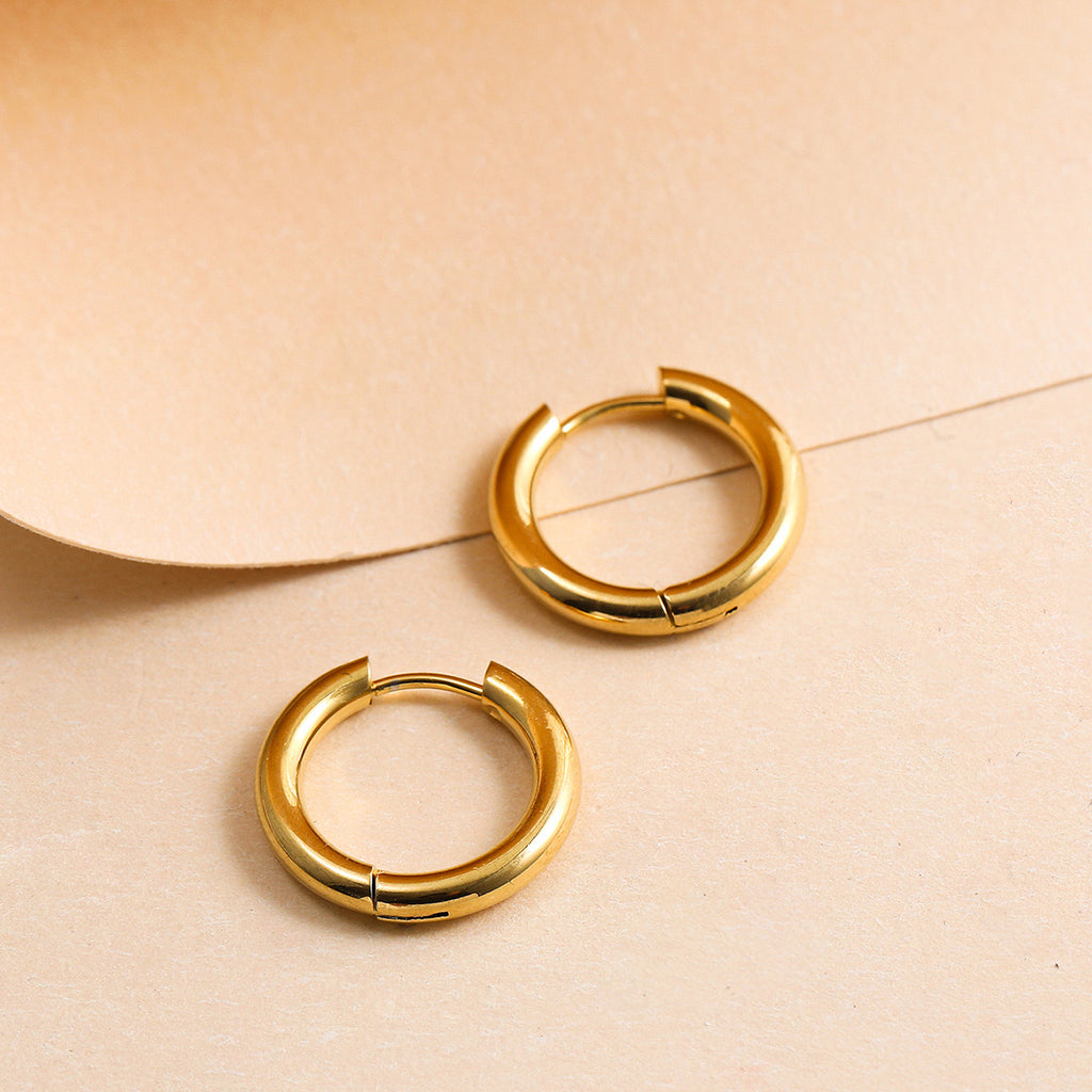 Minimalist Gold Heart Earrings Set