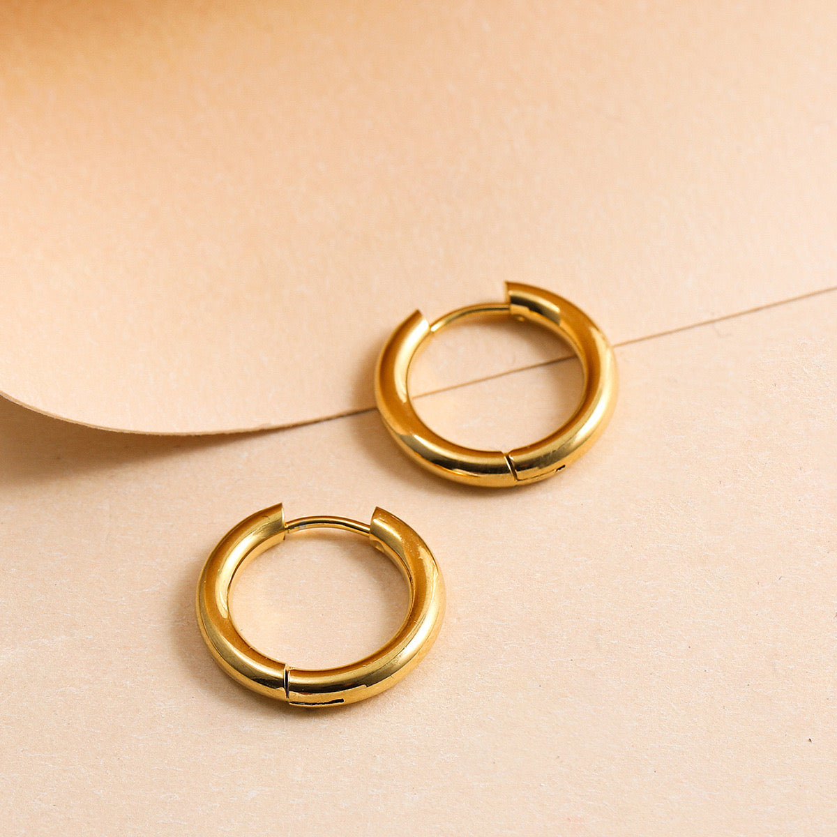 Minimalist Gold Heart Earrings Set