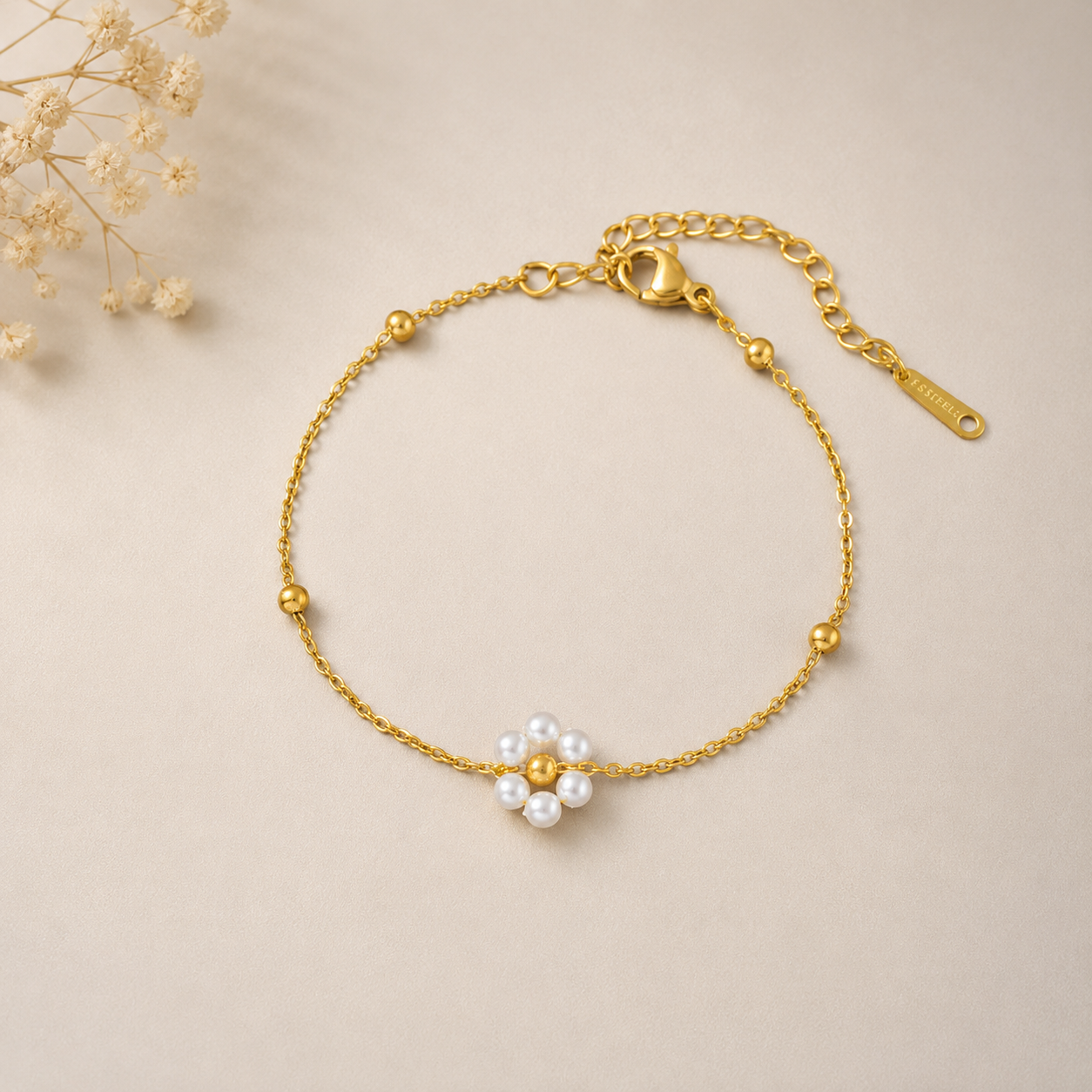 Pearls Flower Bracelet